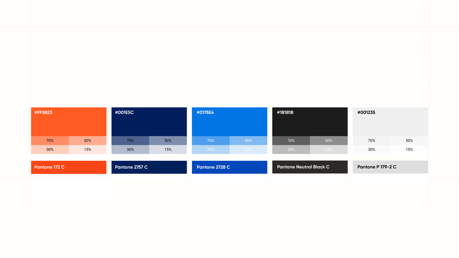 Barchee Holdings brand color system with Pantone references