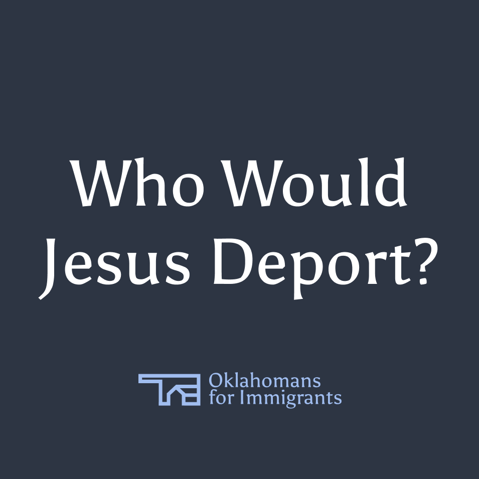 Campaign poster reading Who Would Jesus Deport
